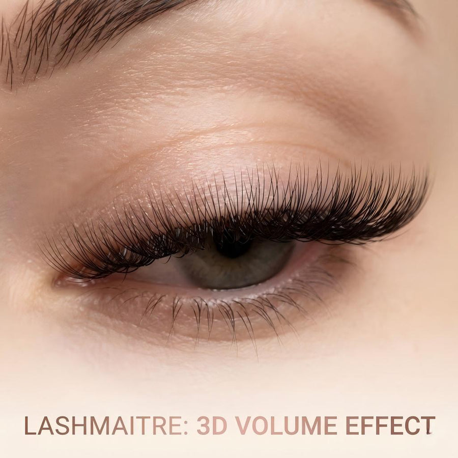 Applied eyelash extension result showing lash retention and styling