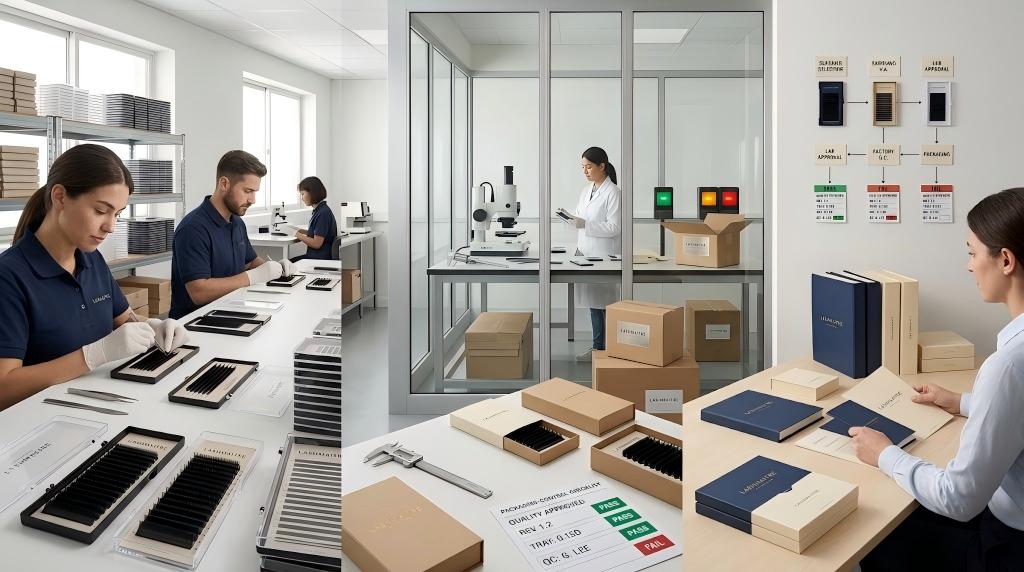 LASHMAITRE wholesale lash cartons and trays prepared for packing-list reconciliation