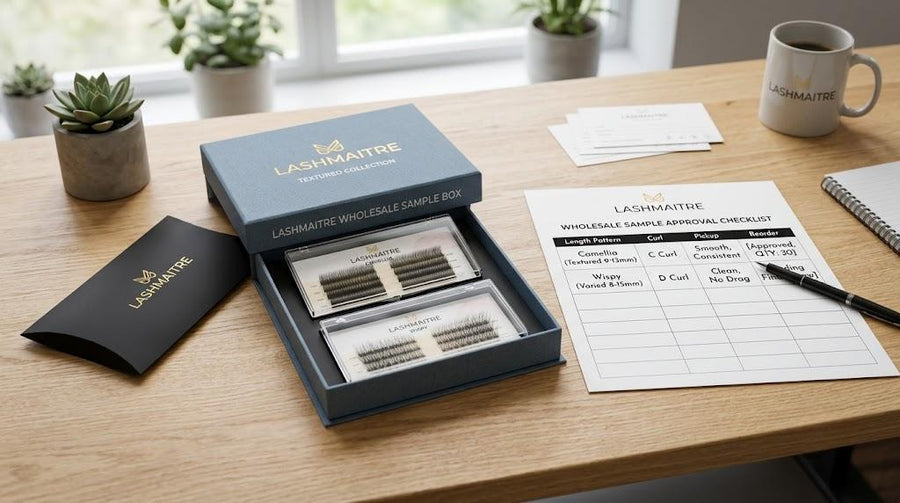 LASHMAITRE wholesale sample box for camellia and wispy textured lash trays