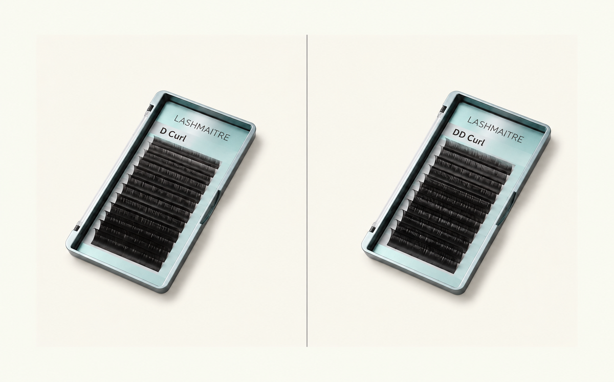 Concept illustration of trays labelled D Curl and DD Curl; not a measured curl comparison.