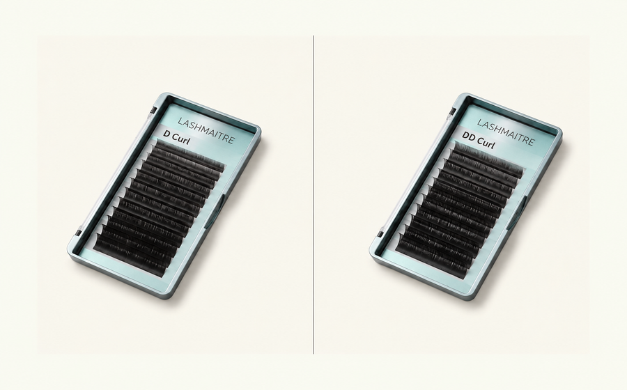 Concept illustration of trays labelled D Curl and DD Curl; not a measured curl comparison.