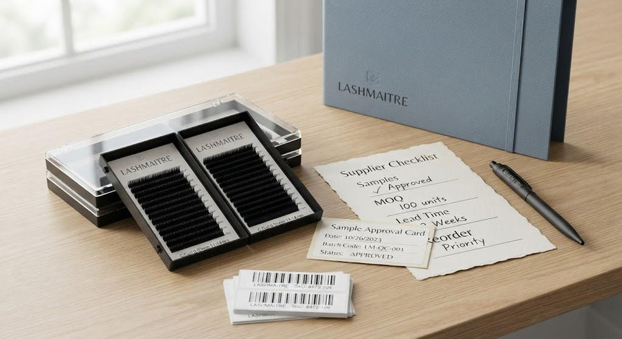LASHMAITRE lash extension supplier checklist with approved samples and MOQ planning