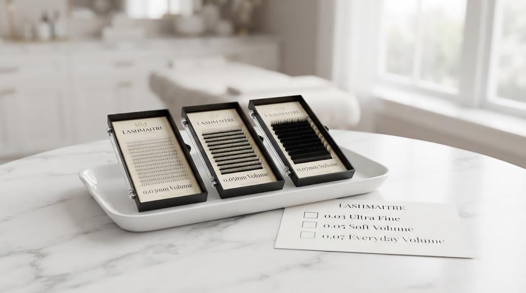 LASHMAITRE lash demand forecast using branded tray assortment and SKU planning records