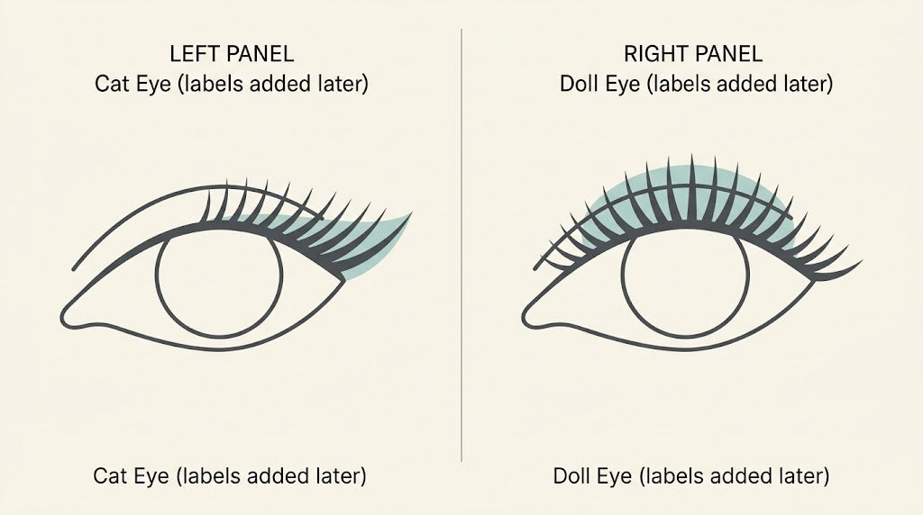 Cat Eye vs Doll Eye Eyelash Extensions: Choose the Shape