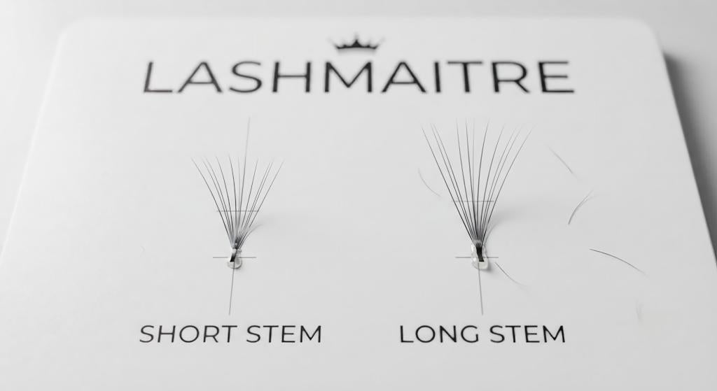 LASHMAITRE short stem and long stem premade fan structure comparison