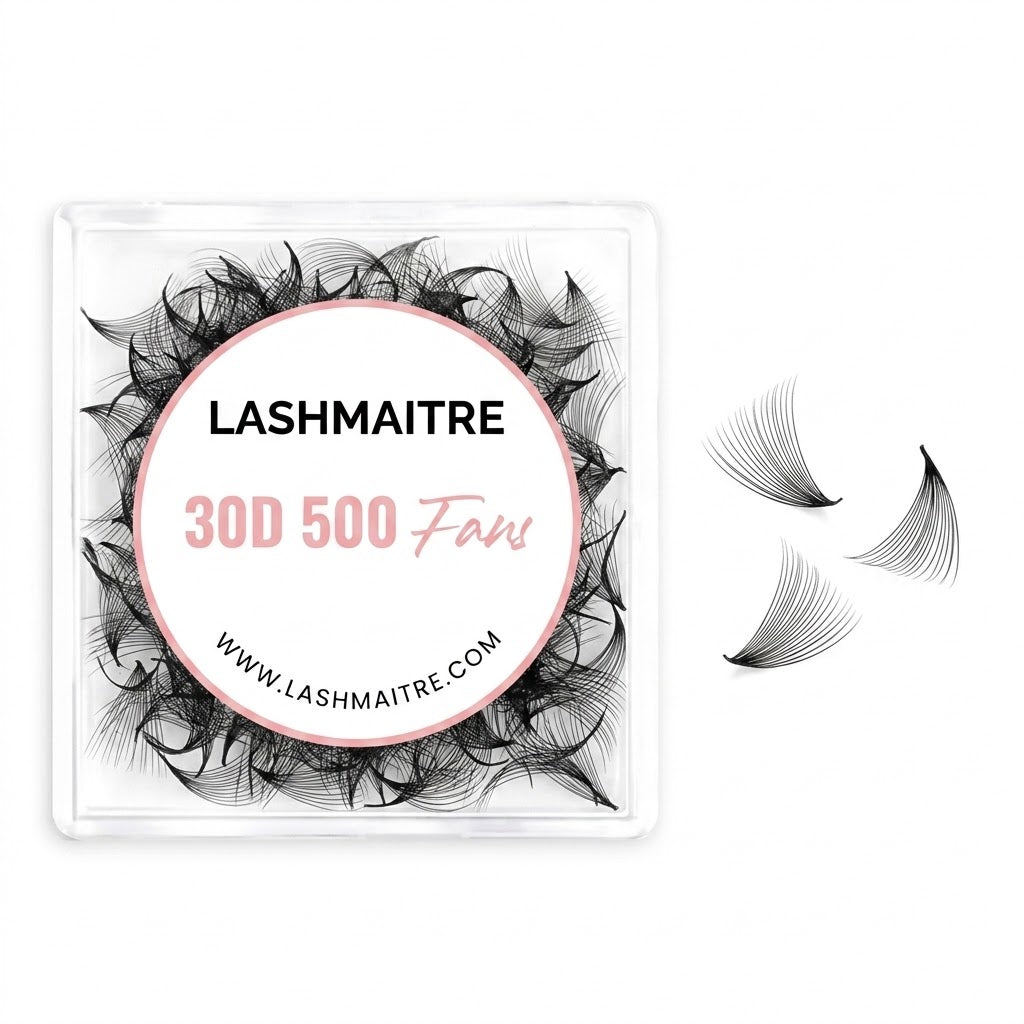 LASHMAITRE 30D Loose Premade Fans - Pointy Base 500 Fans main product photo