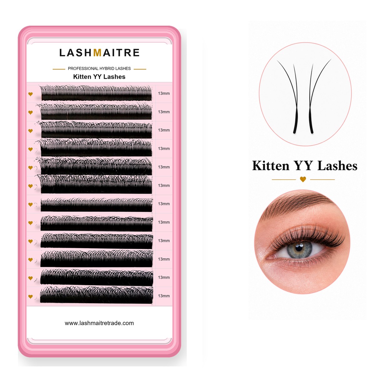 LASHMAITRE Kitten YY lash tray for kitten eye lash extension planning