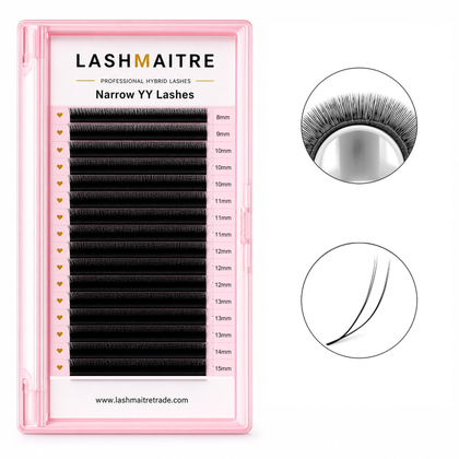 LASHMAITRE Narrow YY Lashes (U-Shaped YY Lashes) 16 row 8-15mm mixed length main image