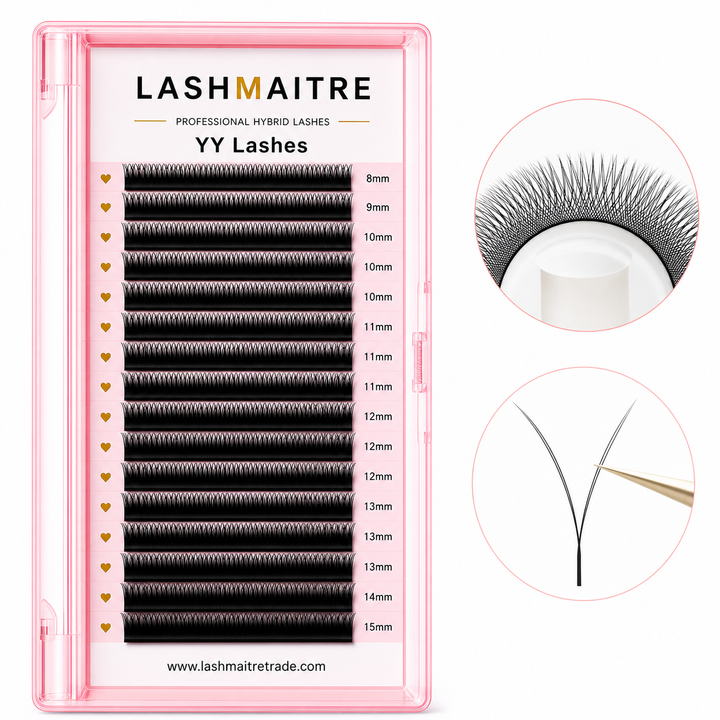 LASHMAITRE 0.07mm YY Volume Eyelash Extensions YY Lashes 8-15mm mixed length 16 row product image