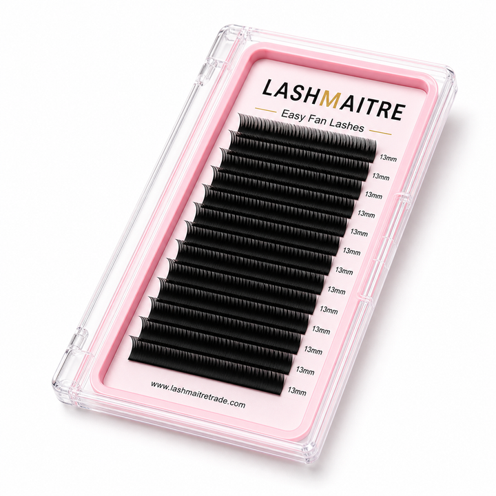 LASHMAITRE Easy Fan Lashes 0.03mm 45 degree curl and fiber detail