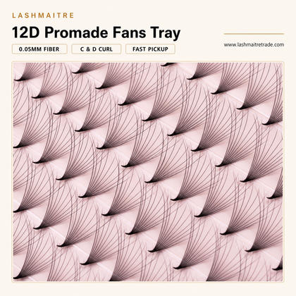 LASHMAITRE 12D Promade Fans Tray - 500 Fans ultra-narrow base fan detail